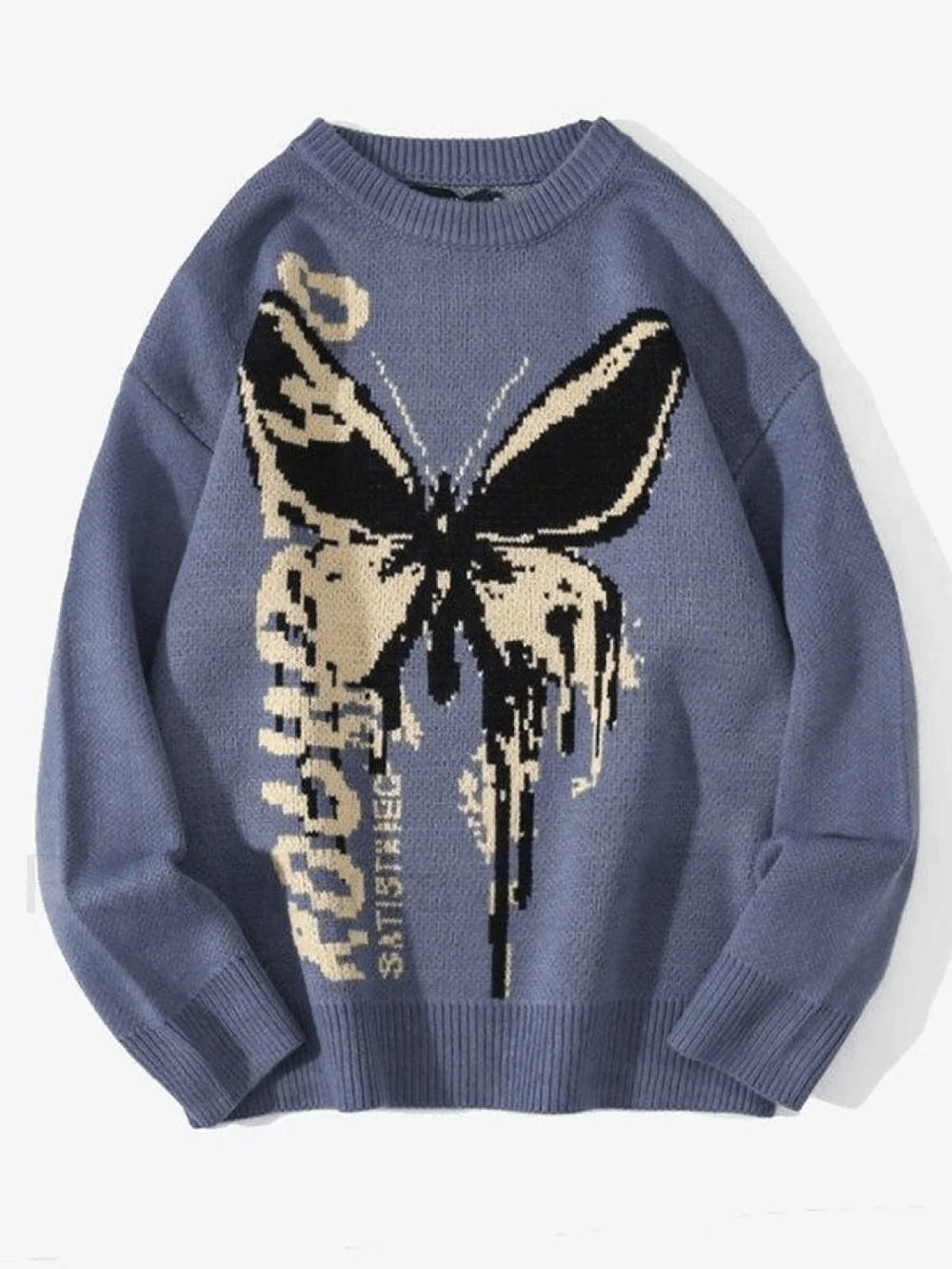 Butterfly Jacquard Sweater Blue / S Sweaters