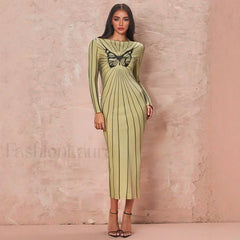 Butterfly Wrap Maxi Midi Dress