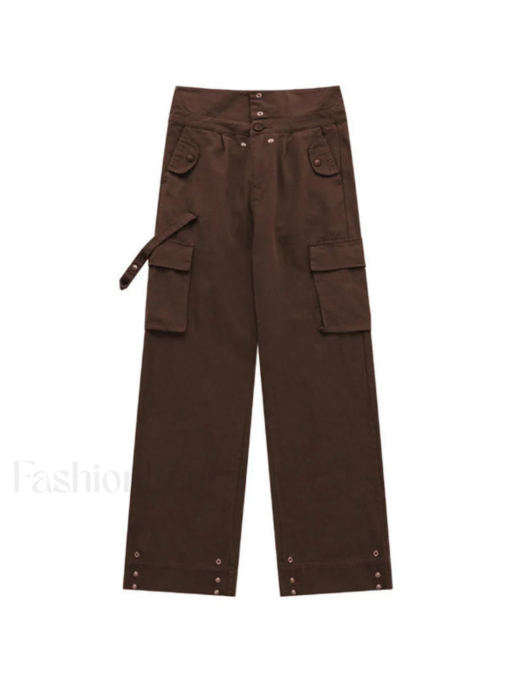 Buttoned High Waisted Cargo Pants Cargo Pants