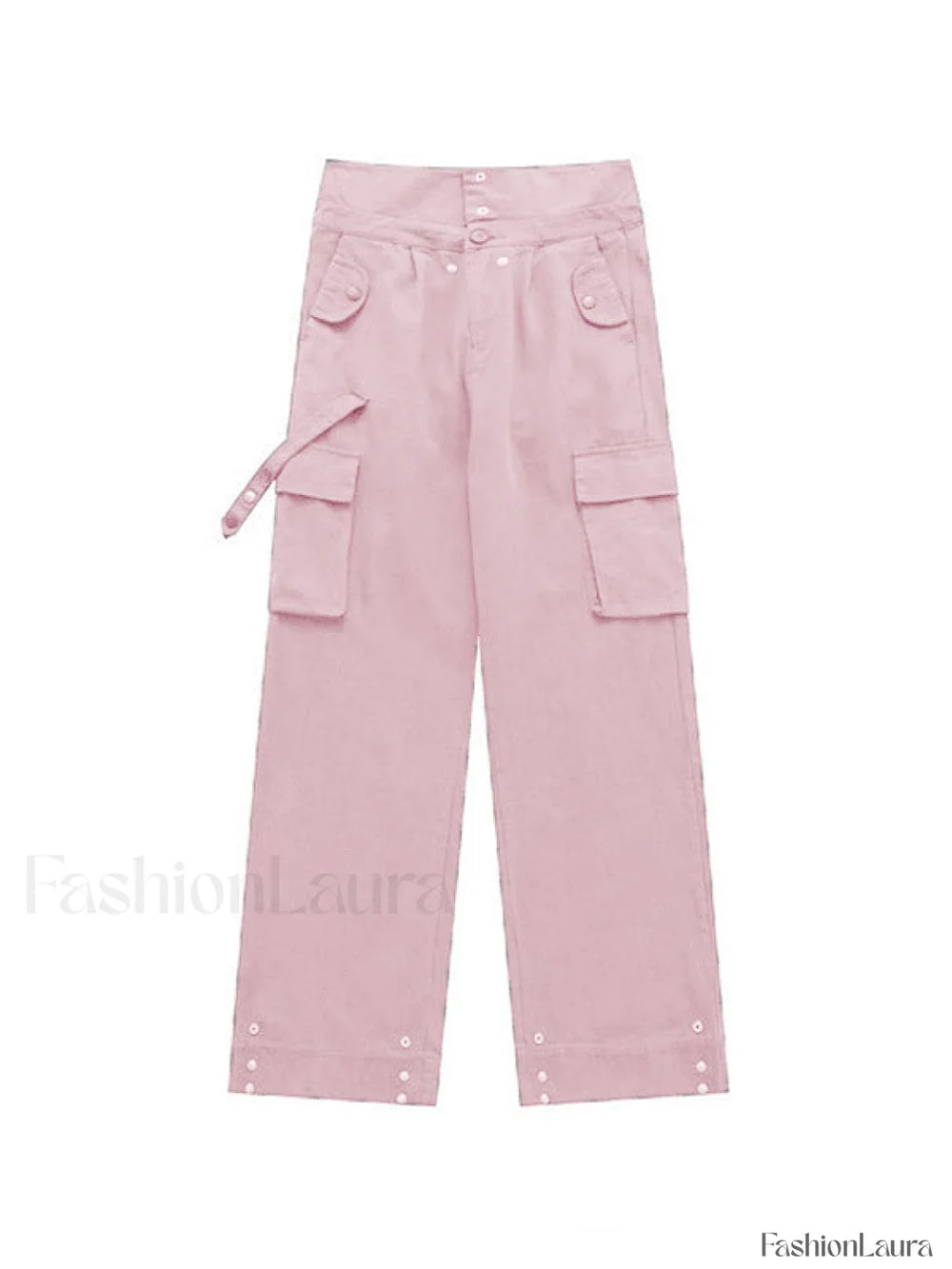 Buttoned High Waisted Cargo Pants Cargo Pants