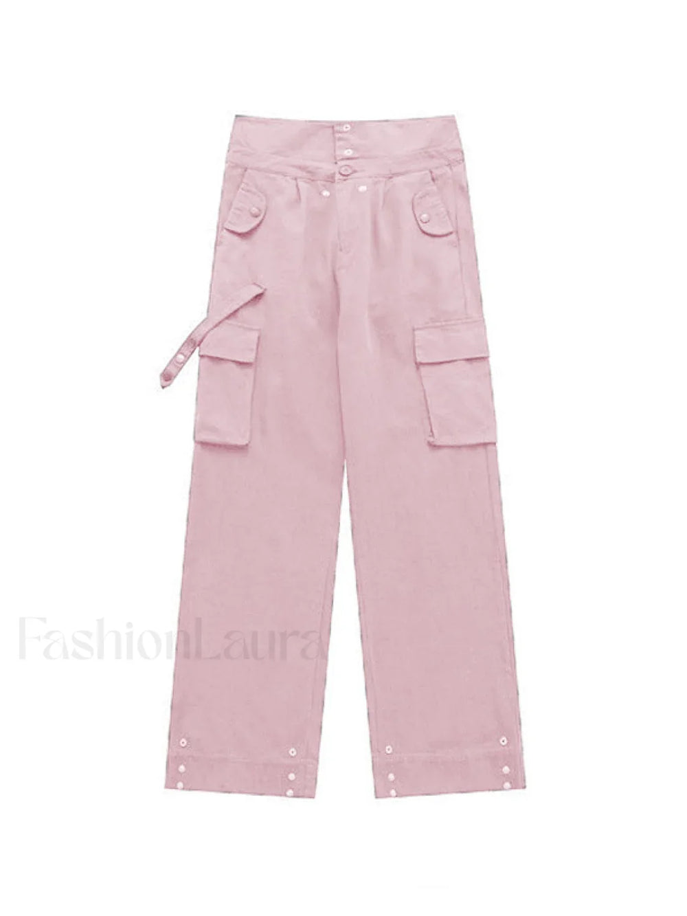 Buttoned High Waisted Cargo Pants Cargo Pants