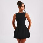 Julia Fashion - Black Backless Evening Party Elegant Sexy Bodycon Mini Dress