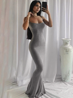 Julia Fashion - Robe Casual Sleeveless Backless Slim Sexy Maxi Dresses