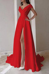 V Neck Ruffle Formal Dress