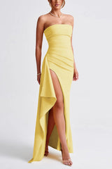 Sexy Strapless Slit Evening Party Dress
