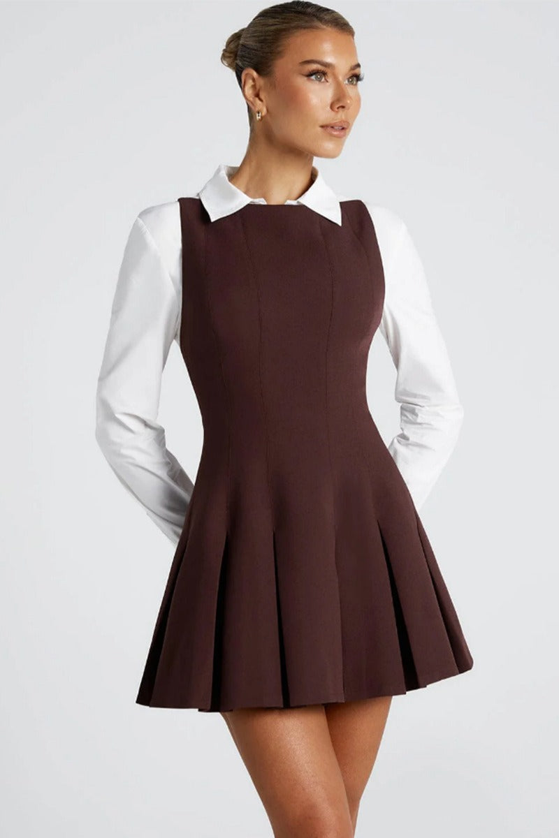 Solid Color Wide Hem Sleeveless Cocktail Dress