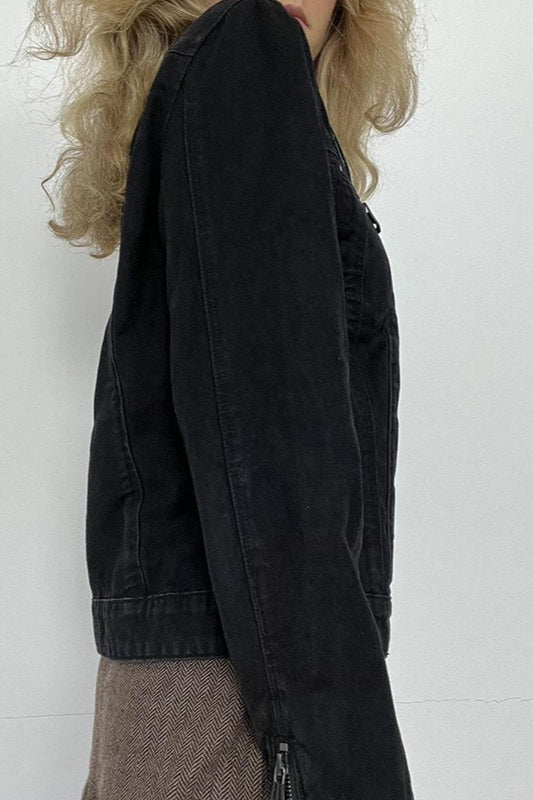 Vintage Black Denim Trucker Jacket