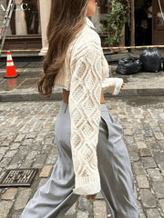 Cable Knit Cropped Sweater Sweaters