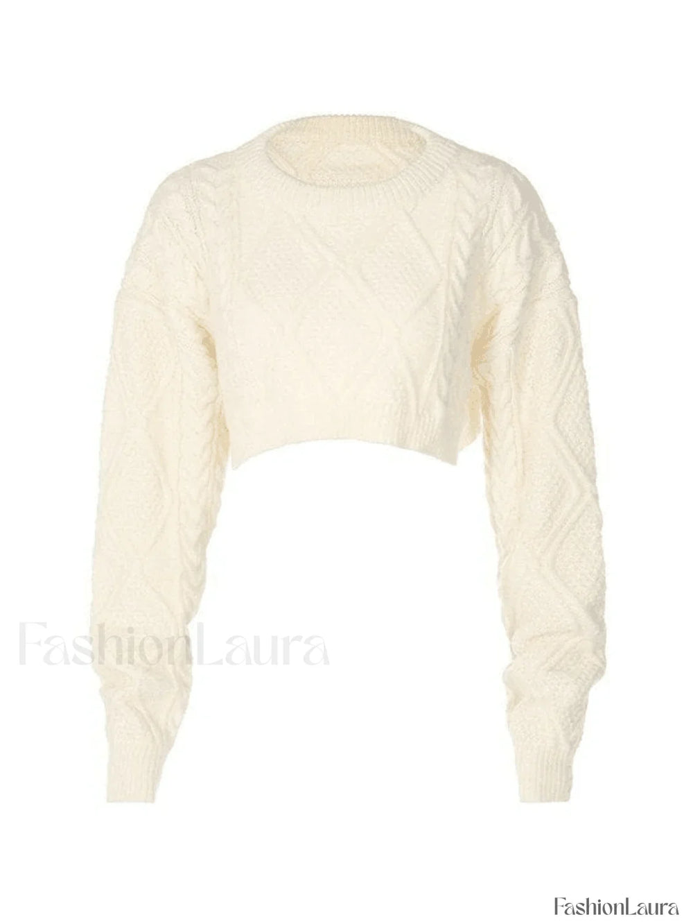 Cable Knit Cropped Sweater Sweaters