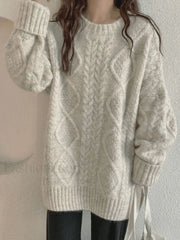 Cable Knit Jumper Sweater Beige / ONE SIZE Sweaters