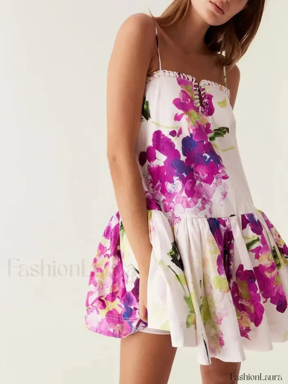 Camisole Patchwork Floral Dress