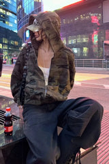 Camouflage Harajuku Zipper Hoodie