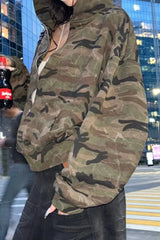 Camouflage Harajuku Zipper Hoodie
