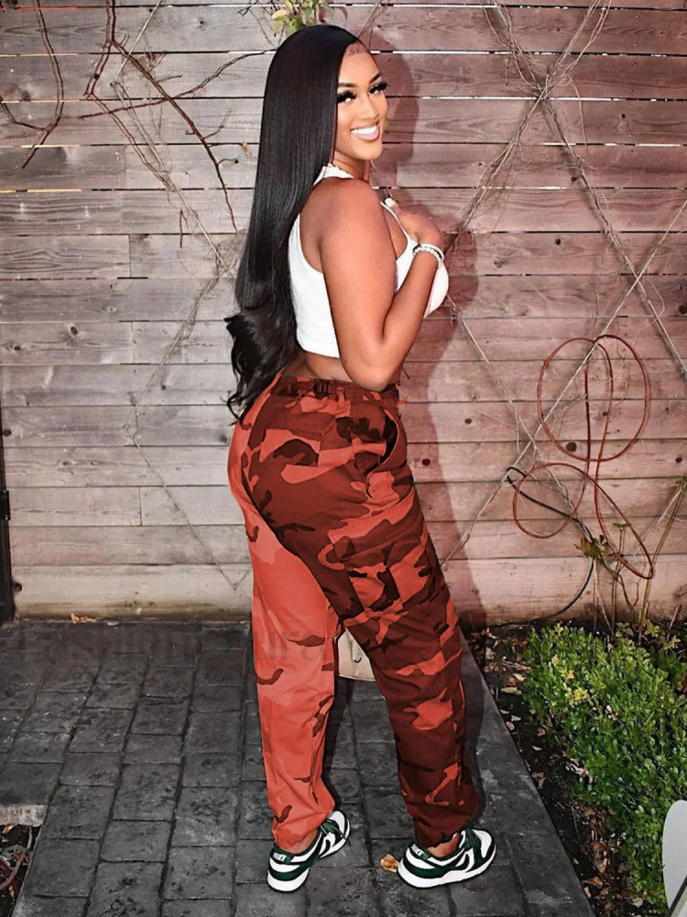 Camouflage Stitching Cargo Pants Pants