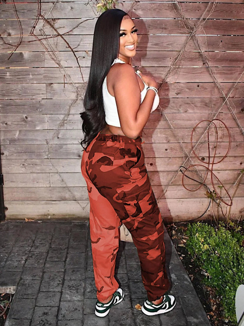 Camouflage Stitching Cargo Pants Pants