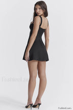 Cane Black Stylish Mini Dress