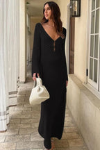 Caprice Elegant Maxi Dress S / Black