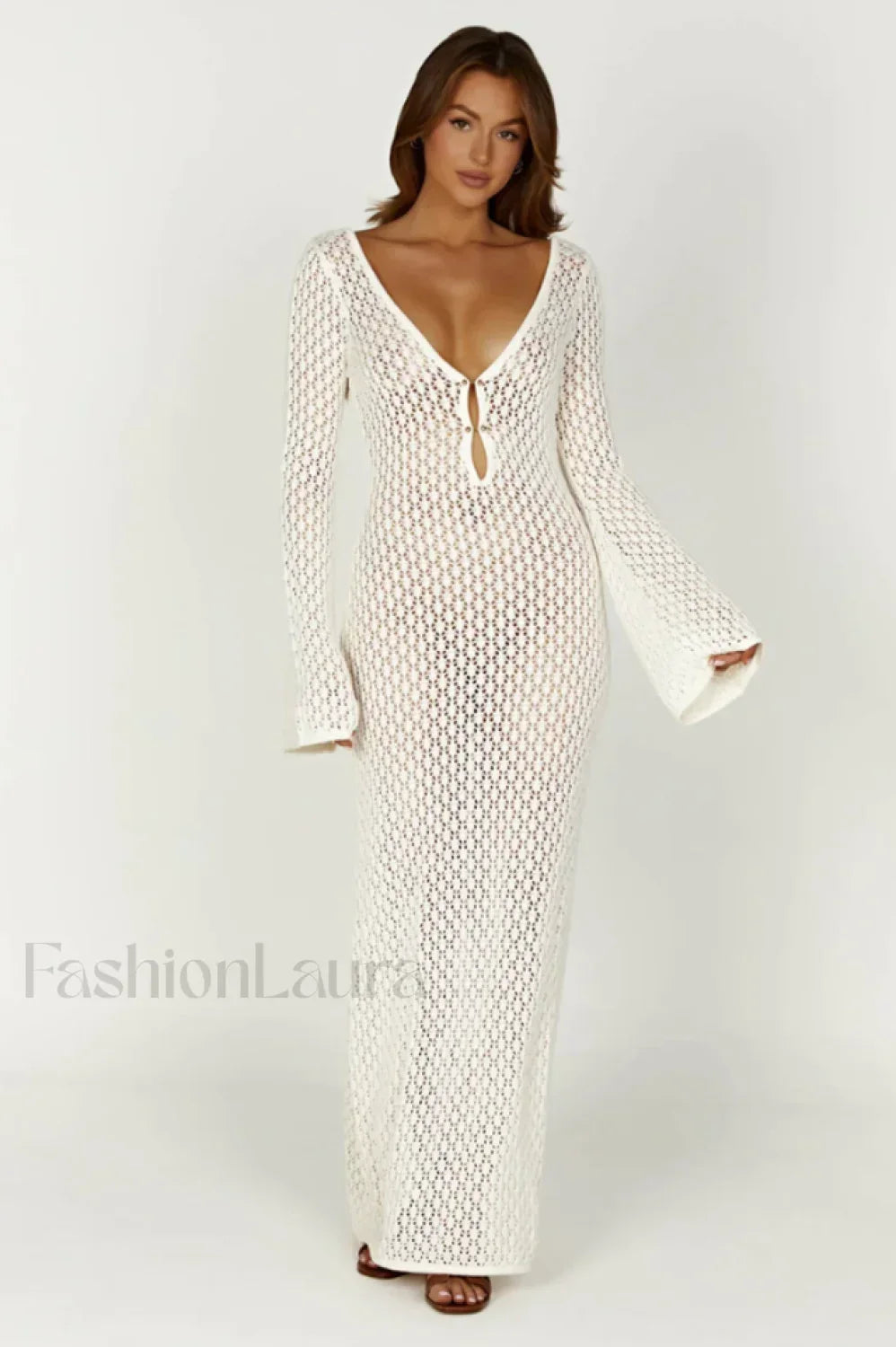 Caprice Elegant Maxi Dress S / White