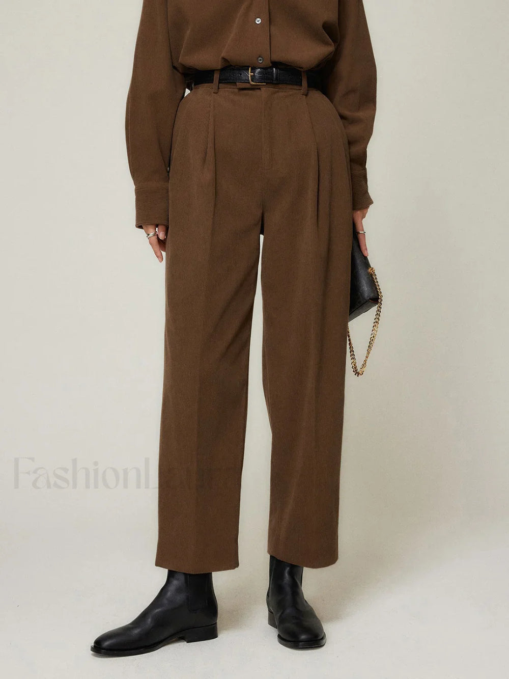 Caramel Smart Cropped Trendy Straight Leg Pants Pants
