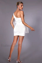 Carina One Shoulder Charming 3D Floral Dress