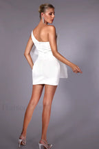 Carina One Shoulder Charming 3D Floral Dress