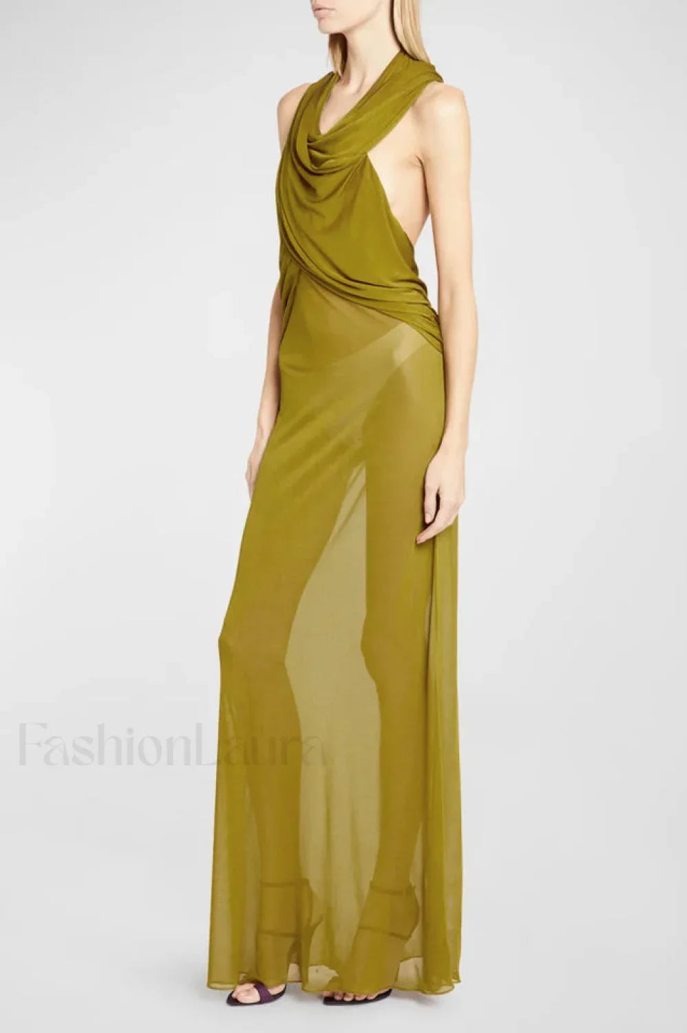 Carleigh Ruche Maxi Charming Dress With Headscarf