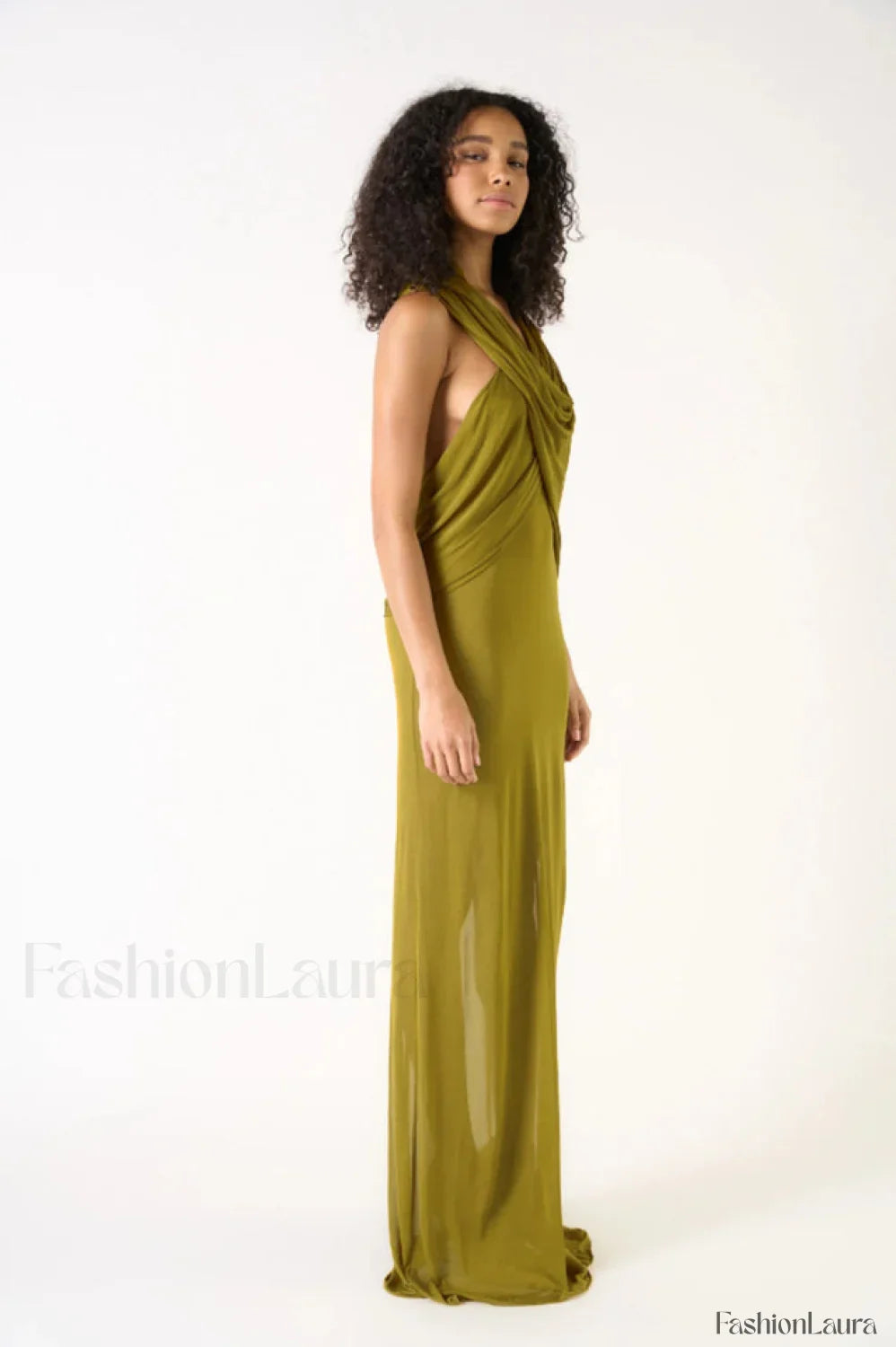 Carleigh Ruche Maxi Charming Dress With Headscarf