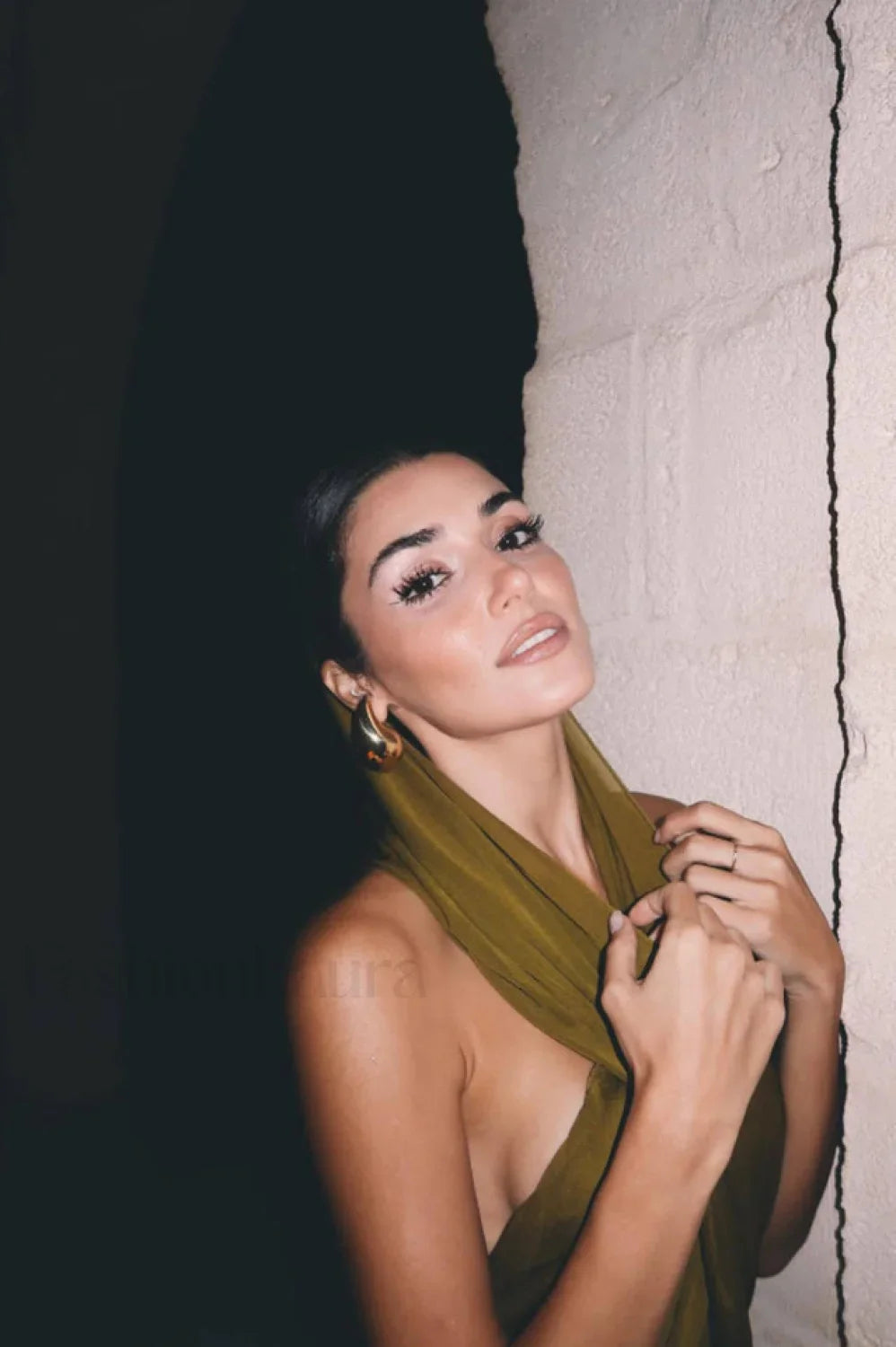 Carleigh Ruche Maxi Charming Dress With Headscarf