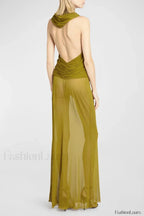 Carleigh Ruche Maxi Charming Dress With Headscarf