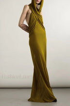 Carleigh Ruche Maxi Charming Dress With Headscarf