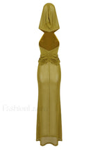 Carleigh Ruche Maxi Charming Dress With Headscarf
