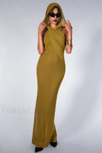 Carleigh Ruche Maxi Charming Dress With Headscarf