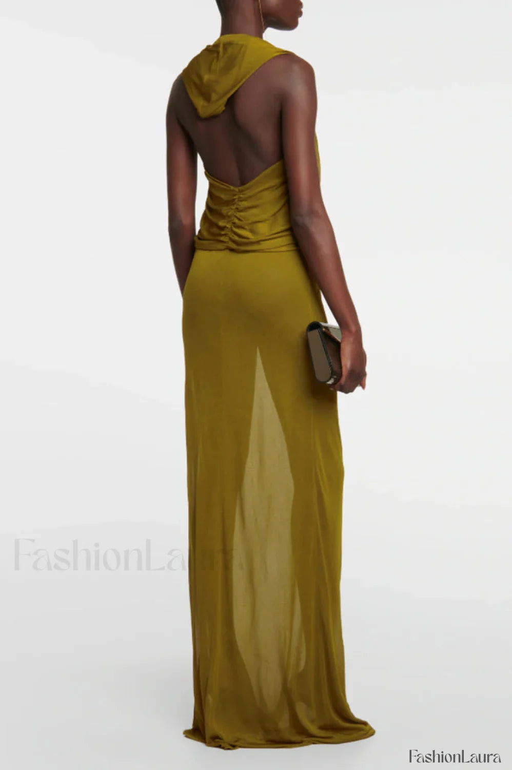 Carleigh Ruche Maxi Charming Dress With Headscarf