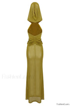 Carleigh Ruche Maxi Charming Dress With Headscarf