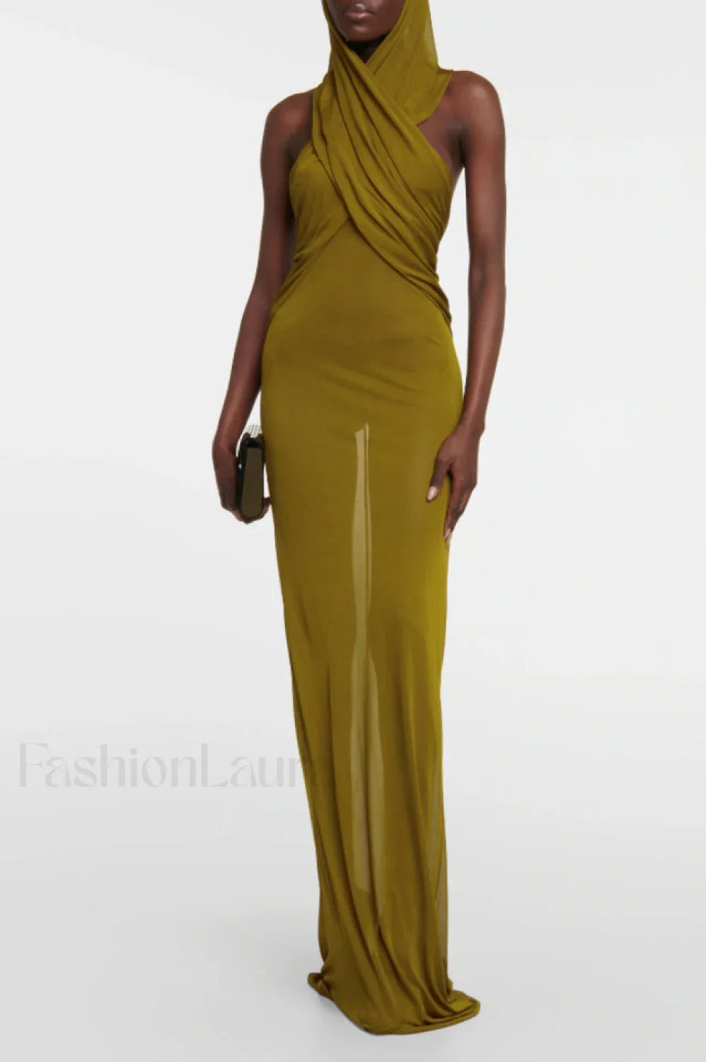 Carleigh Ruche Maxi Charming Dress With Headscarf