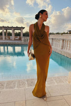 Carleigh Ruche Maxi Charming Dress With Headscarf