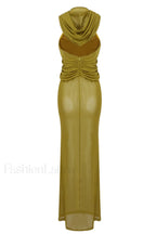 Carleigh Ruche Maxi Charming Dress With Headscarf