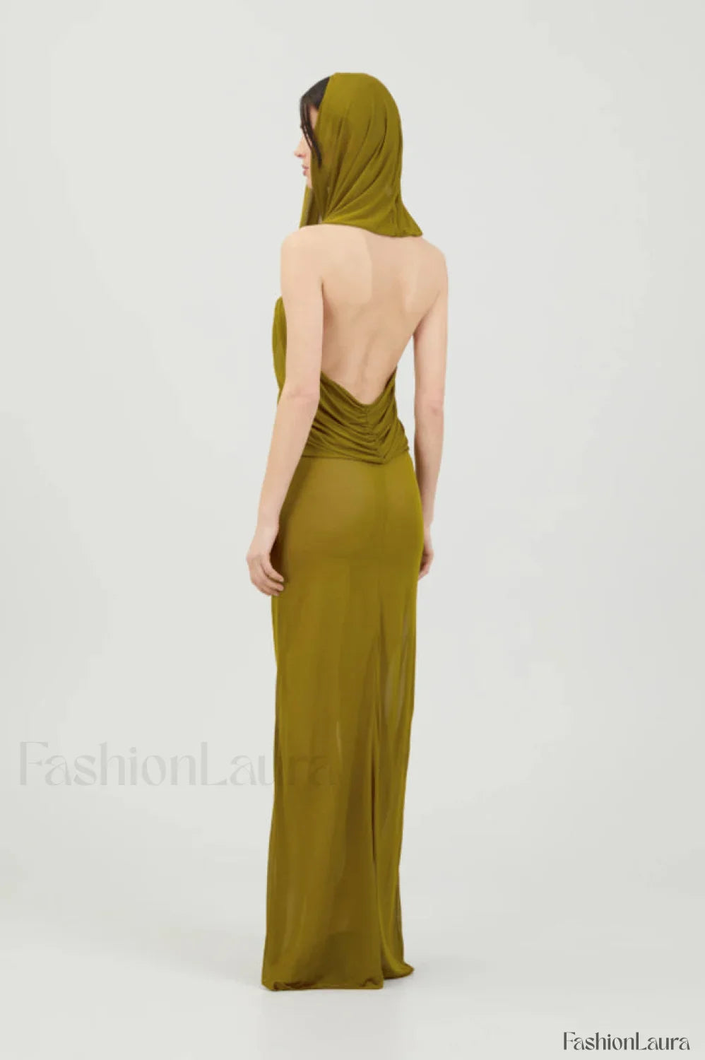 Carleigh Ruche Maxi Charming Dress With Headscarf