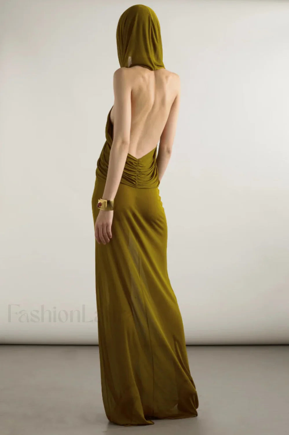 Carleigh Ruche Maxi Charming Dress With Headscarf