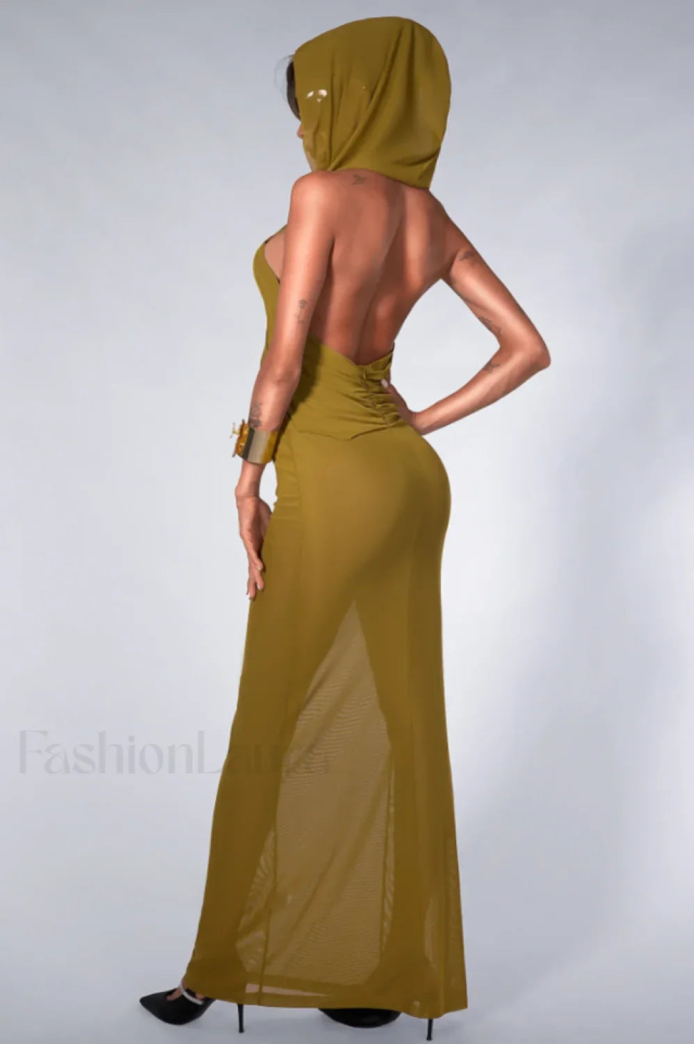 Carleigh Ruche Maxi Charming Dress With Headscarf