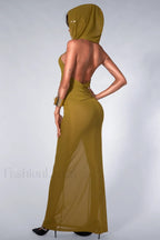 Carleigh Ruche Maxi Charming Dress With Headscarf