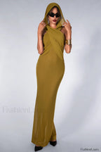 Carleigh Ruche Maxi Charming Dress With Headscarf