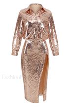 Carlotta Sequin Top Charming + Skirt Set