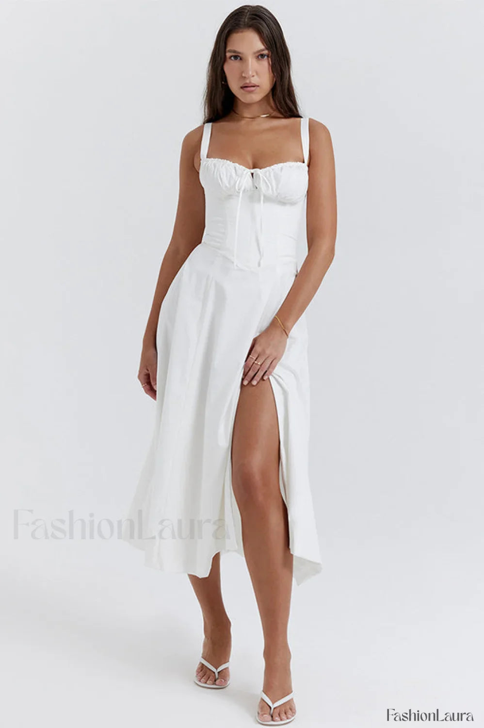 Carmen Elegant Bustier Sundress XS / White