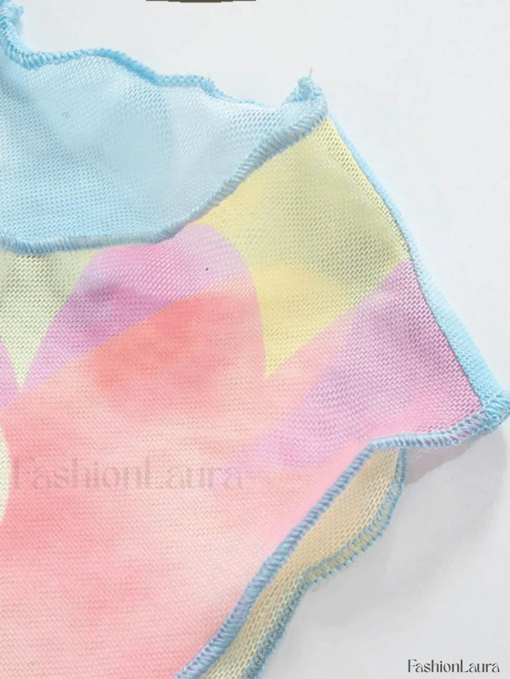 Cartoon Print Mesh Tank Top Tops&Tees