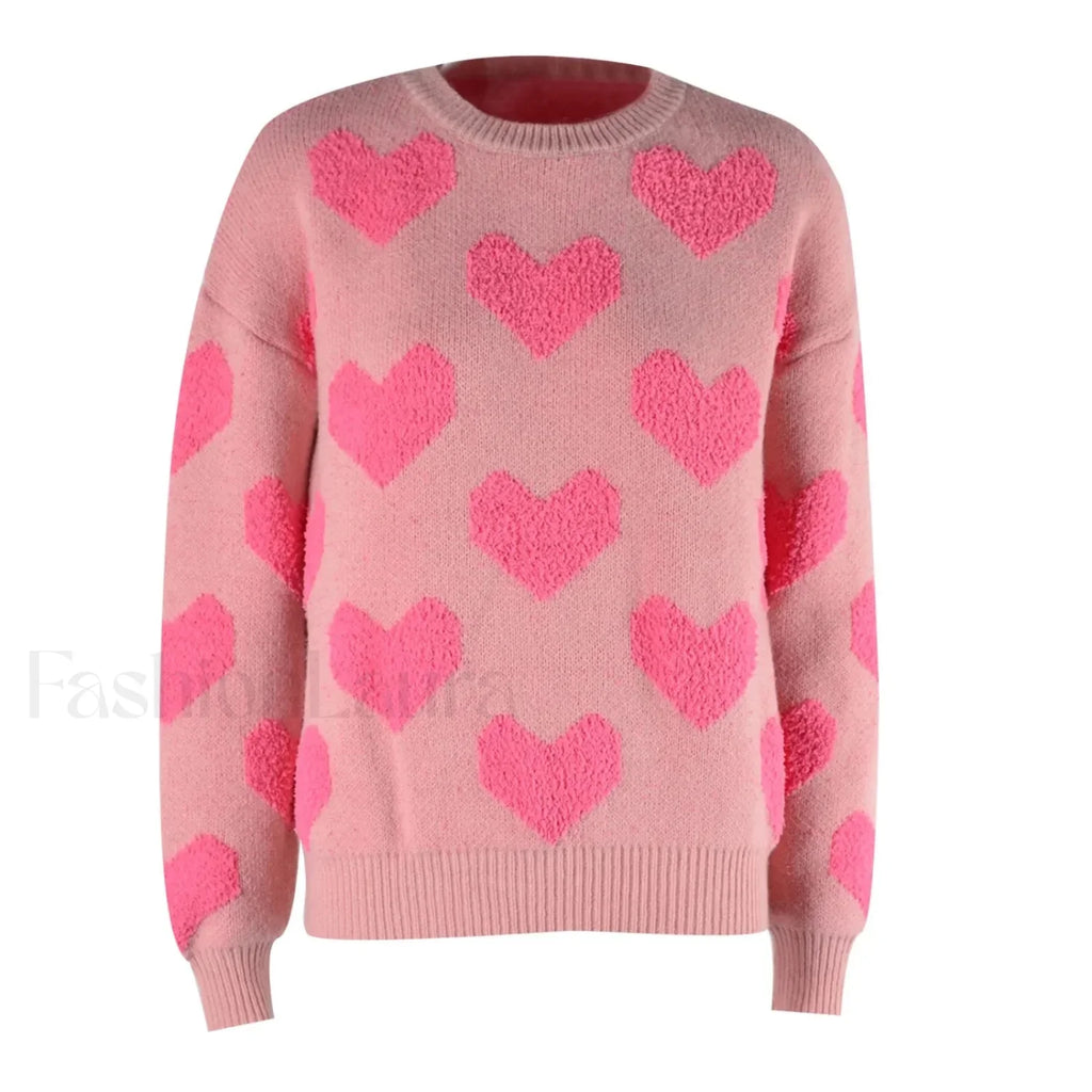 Cartoon Reindeer Print Christmas Sweater Warm Long Sleeves Christmas Sweaters L