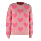 Cartoon Reindeer Print Christmas Sweater Warm Long Sleeves Christmas Sweaters L