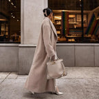 Cashmere Languid Elegant Commuting Thin Warm Mid length Overcoats