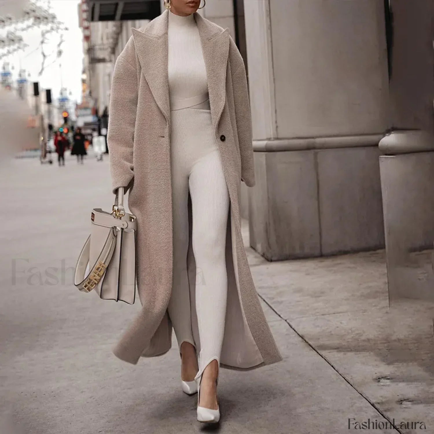 Cashmere Languid Elegant Commuting Thin Warm Mid length Overcoats