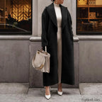 Cashmere Languid Elegant Commuting Thin Warm Mid length Overcoats Black / S